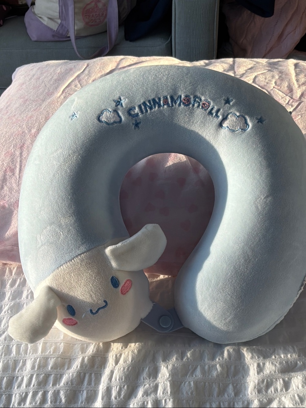 Plush Neck Pillow for Kids - Light Blue